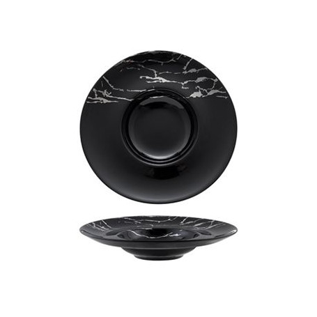 MRI THUNDER PIATTO PASTABOWL GOURMET NERO/ARGENTO  CM.27E5 INTERNO CM.14 -1-