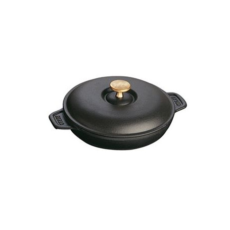 STAUB GHISA NERO TEGAME TONDO CON COPERCHIO 2 MANICI  CM.20 -1-