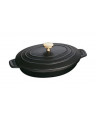 STAUB GHISA NERO TEGAME OVALE CON COPERCHIO 2 MANICI CM.23 -1-