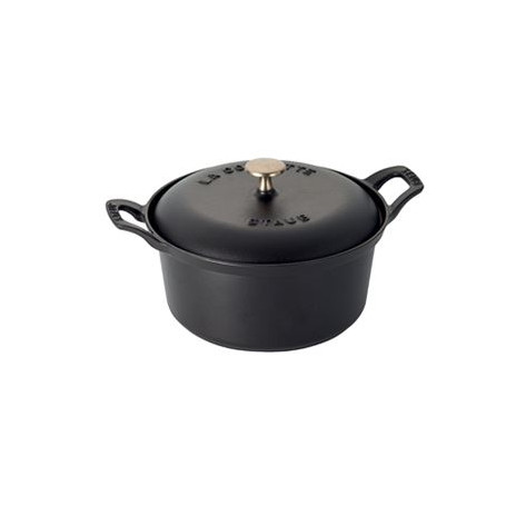 STAUB GHISA NERO COQUETTE TONDA CON COPERCHIO 2 MANICI  CM.12 -1-