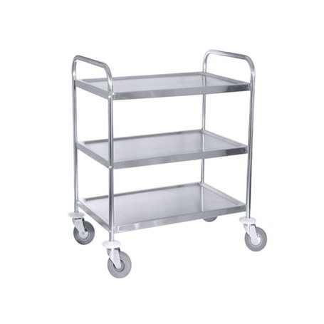 MRI CARRELLO SERVIZIO INOX 3 PIANI CON FRENO RUOTE CM.83X45 H.90 -1- 