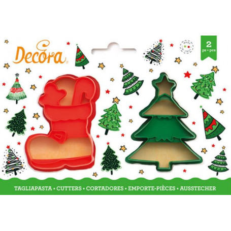 DCR TAGLIAPASTA ALBERO DI NATALE E SCARPONE PLASTICA -1-