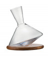 NUDE BALANCE DECANTER IN VETRO SOFFIATO LT.1 H.24 CON BASE TONDA IN LEGNO -1-