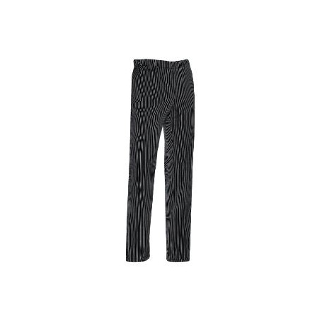 TOMA SIRIO PANTALONE CUOCO NERO GESSATO UNISEX TAGLIA XS -1-