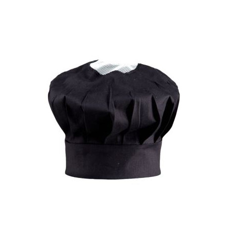 TOMA CAPPELLO CUOCO NERO REGOLABILE CON VELCRO 2 PEZZI -1-