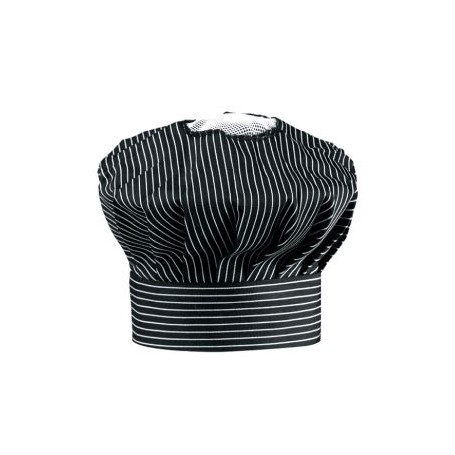 TOMA CAPPELLO CUOCO NERO GESSATO REGOLABILE CON VELCRO 2 PEZZI -1-