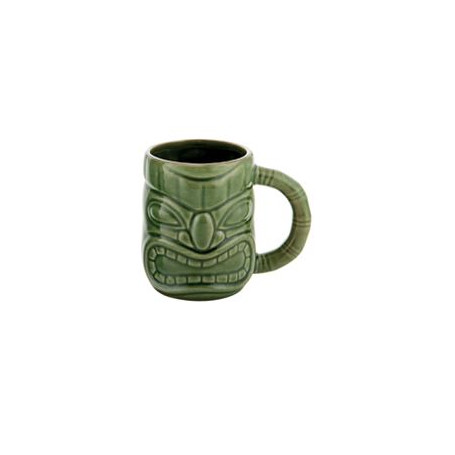 LIBBEY TIKI MUG BICCHIERE CERAMICA VERDE  8E3 H.11 CL.47 -12-