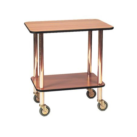 CARRELLO GUERIDON 2 RIPIANI LEGNO GAMBE COLOR ORO CM.65X50 H.78 -1-