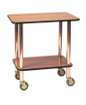 CARRELLO GUERIDON 2 RIPIANI LEGNO GAMBE COLOR ORO CM.65X50 H.78 -1-