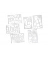 SEC STENCIL LETTERE NUMERI E FORME CM.22X32 PEZZI 6 -1-