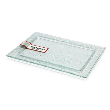 JUSTGLASS PIATTO RETTANGOLARE FALDA LARGA CM.40X25 -6-