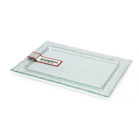 JUSTGLASS PIATTO RETTANGOLARE FALDA LARGA CM.33X23 -6-