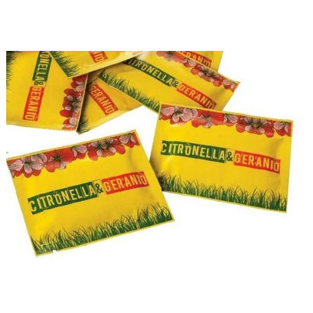 SALVIETTINE IMBEVUTE ALLA CITRONELLA  GERANIO CM.6X8 PEZZI 100 -1-