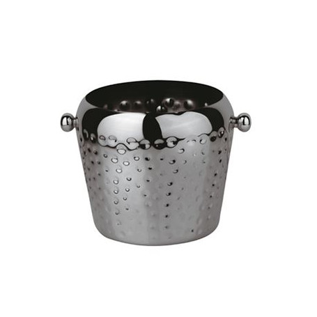 PADERNO SECCHIELLO GHIACCIO INOX MARTELLATO NERO  CM.15 H.14 LT.2 -1-