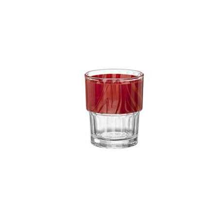 BMI LYON OPTIQUE DECORO ROSSO BICCHIERE ACQUA IMPILABILE  CM.7E1 H.8E6 CL.21 -12-