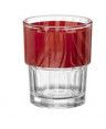 BMI LYON OPTIQUE DECORO ROSSO BICCHIERE ACQUA IMPILABILE  CM.7E1 H.8E6 CL.21 -12-