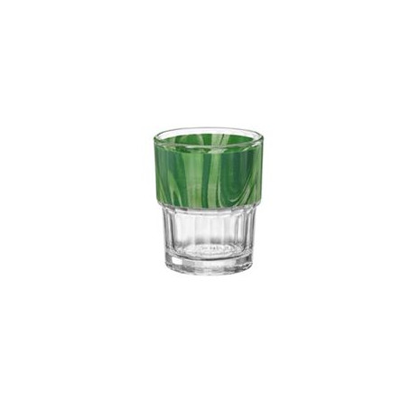 BMI LYON OPTIQUE DECORO VERDE BICCHIERE ACQUA IMPILABILE  CM.7E1 H.8E6 CL.21 -12-