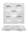 MRI BAMBOO VETRO BIANCO VASSOIO QUADRATO 5 SCOMPARTI CM.7X7 CM.30X30 -2-