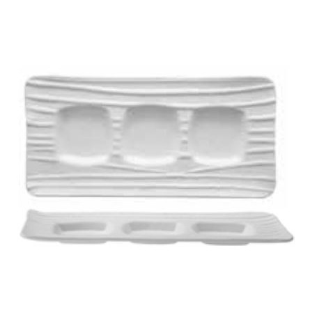 MRI BAMBOO VETRO BIANCO VASSOIO RETTANGOLARE 3 SCOMPARTI CM.7X7 CM.33X16 -2-