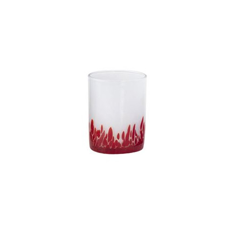 MURANO VENICE BICCHIERE ACQUA OPALE ROSSO  CM.7,8 H.10 CL.28 -6-