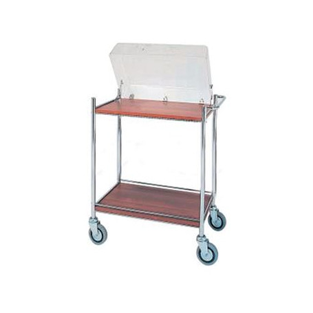 CARRELLO PER DOLCI E FORMAGGI CON CUPOLA 2 RIPIANI CM.89X55 H.108 -1-