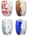 MURANO CAPRI BICCHIERI ACQUA COLORI ASSORTITI  CM.8,4 H.10,8 CL.36,5 -4-